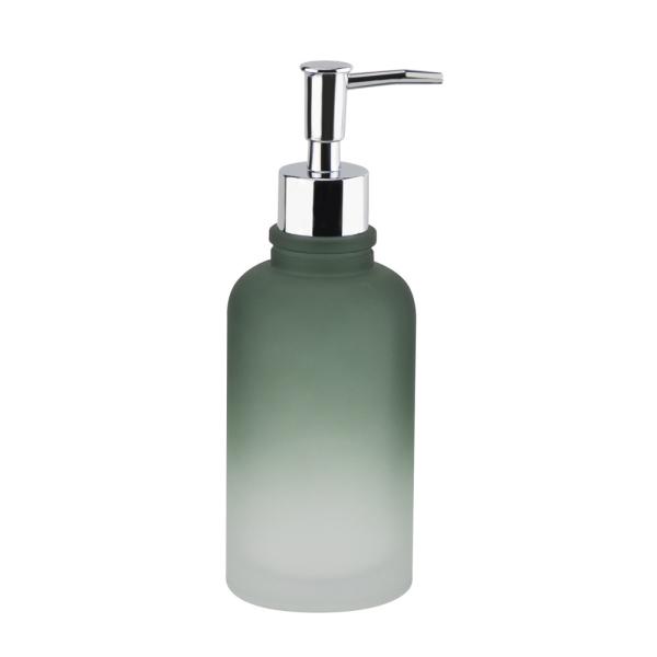Green Glass Bathroom Accessories Set Acid Wash ABS Pump Head Bathroom Counter Tray