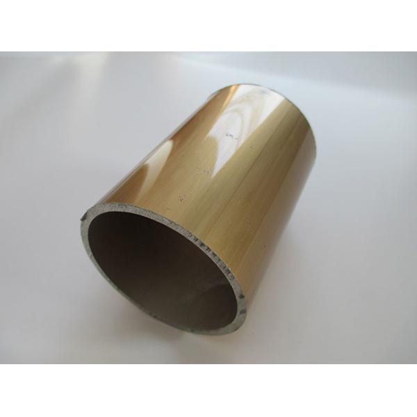 Golden Electrophoresis Aluminum Tube Profiles 60 * 5 Round Shape ISO Approved
