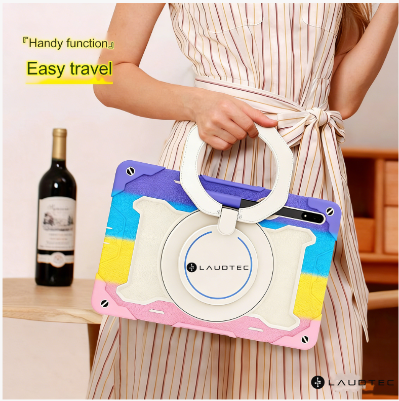 Kids Tablet Case for for Tab S8 Ultra / OPPO Pad Rotating Stand Wrist Strap Cover Non-Toxic Lightweight Multi Colors