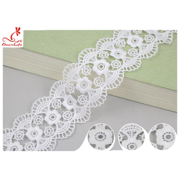 Декоративная связанная расстворимая в воде отделка шнурка хлопка для платьев свадьбы