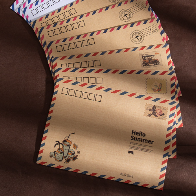 Airmail Envelopes Vintage Kraft Paper Stationery Set For Writing Letters