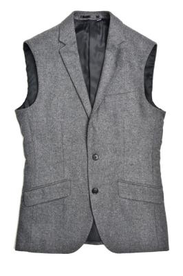 Woolen Mens Tailored Sleeveless Vest Grey Mix 50% Polyester and 50% Wool