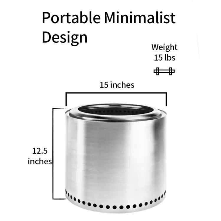 Stainless Steel Wood Burning Stove for Outdoor Camping and Hiking in Modern Style