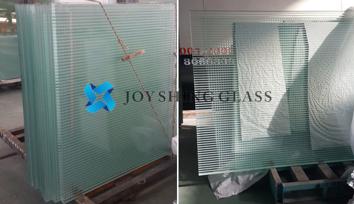 PVB Laminated Glass Panels With Ceramic Fritted Glaze Stripes ПВВ ламинированные стеклянные панели с керамическими фритюрными глазурными полосками