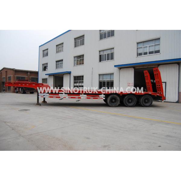 3 Axles 80 Tons 17m Hydraulic Flatbed Trailer 12 Wheels Loading Construction