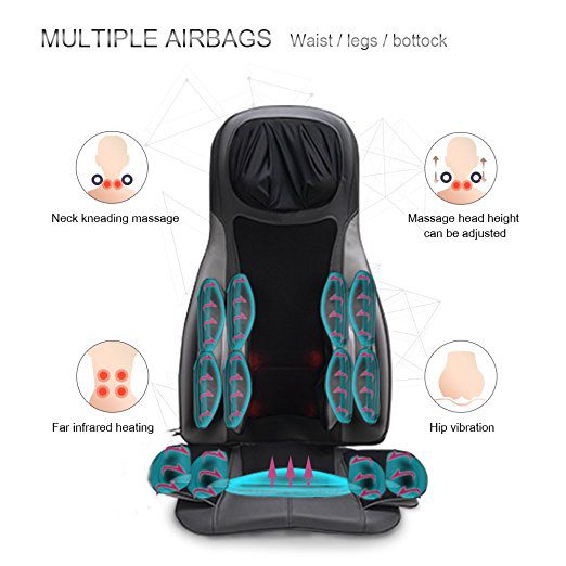 Smart Car Massage Cushion With Heat , Popular Infrared Shiatsu Massage Chair Cushion