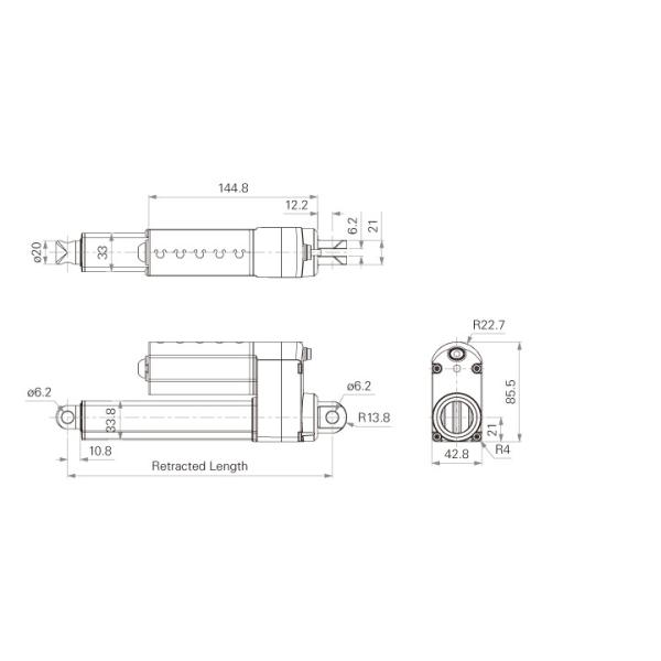 Actuateur linéaire électrique de 12V 700lb pour les systèmes de levage de meubles de cabinet intelligent