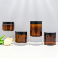 1 oz 2 oz 12 oz frascos de plástico transparente frasco cosmético de luxo com tampa
