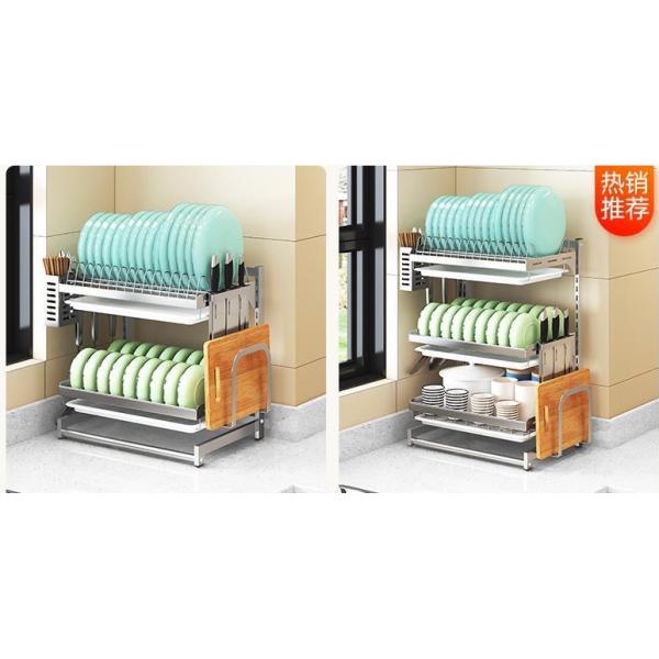 60KG Bearing 304SS Kitchen Dish Rack Wall Mounted