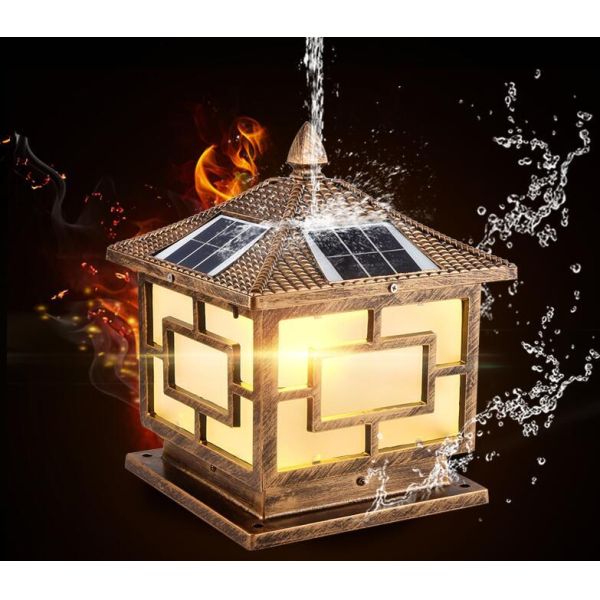 IP65 LED Solar Pillar Lights Auto Control For Outside Lighting Water and Dust Resistance