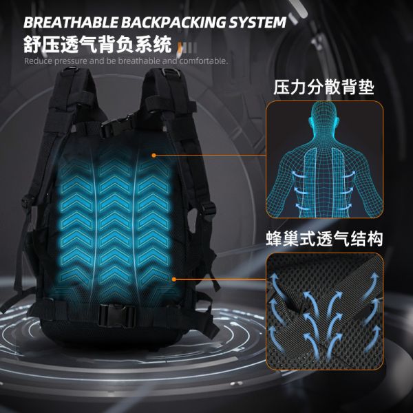 Large Capacity Military Camouflage Tactical Backpack for Fashionable Outdoor Travel and Business Trips