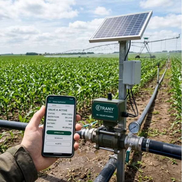 Etrany LORA  Intelligent Wireless Solar Powered Electric Ball Valve for Vast Agriculture Remote Water Control
