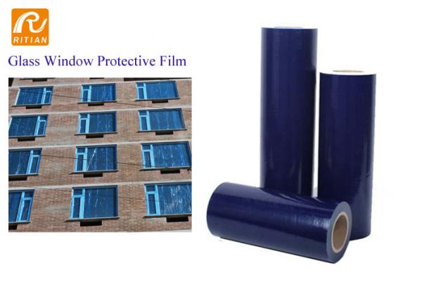 Película protetora de vidro do metal porta resistente ao calor clara azul da janela do risco do filme do PE da anti