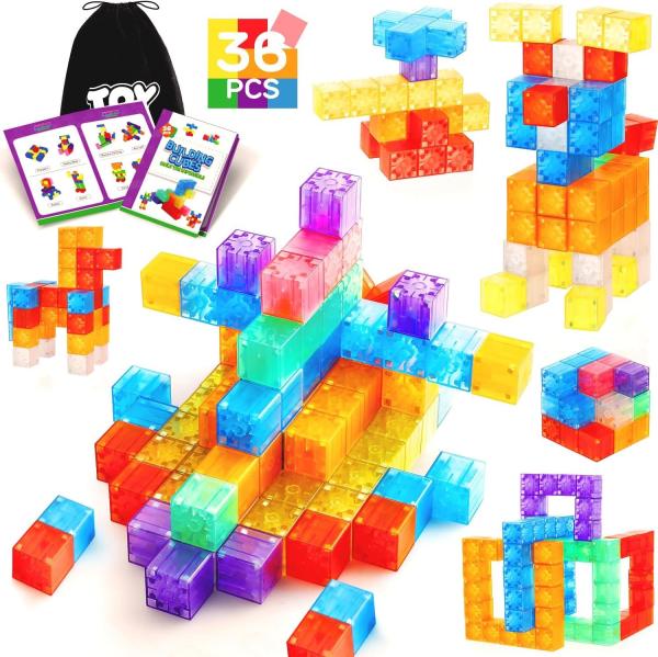 36PCS Neodymium Magnetic Building Blocks Toys For Toddlers Ages 4-8