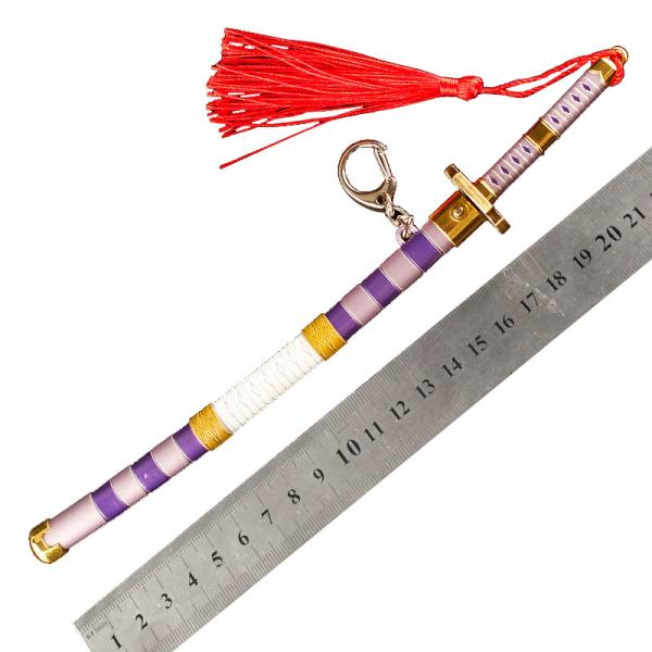 Nidai Kitetsu One Piece Sword Keychain Zinc Alloy Automatic Elastic Moving