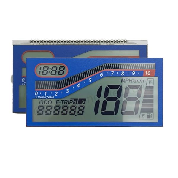 Custom Segment LCD Display for Motorcycle Speedometer | OEM ODM Monochrome Segment Display