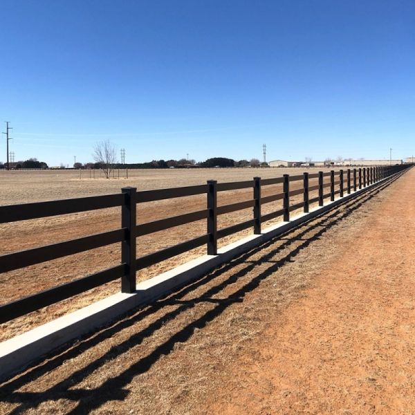 UV Resistance PVC Ranch Fence Black / White Color 1.2m 1.5m