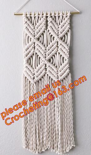 Macrame Wall Art Hanging Tapestry Wedding Decoration with Lace Fabrics, MACRAME CUSHION COVER, MACRAME HAND BAND
