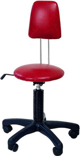 Portable Red Salon Rolling Chair Adjustable With Backrest , Rubber Star Base