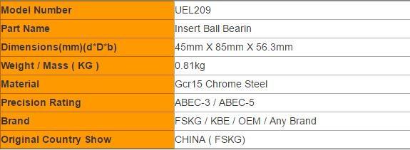 OEM Service UEL209 390509 Insert Bearing Harvester Bearing Gcr15 Chrome Steel