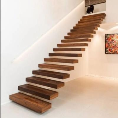 Customizable Floating Glass Stairs Durable and Stylish Design with Satin/Mirror Stainless Steel Railing