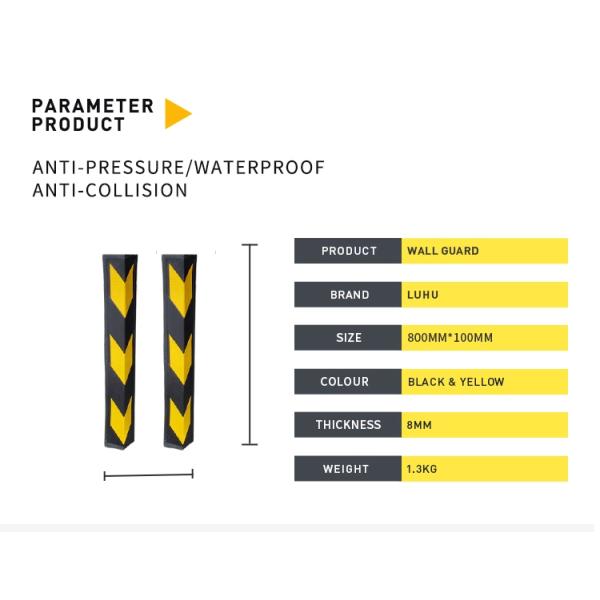 800mm Rubber Corner Wall Protector Traffic Safety Equipment