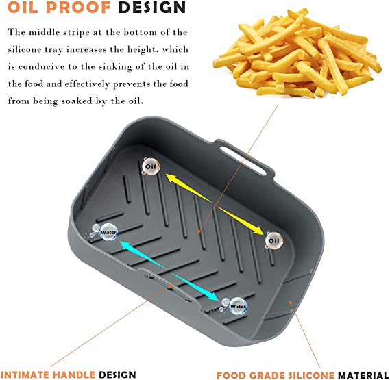 Многофункциональный вкладыш Fryer воздуха прямоугольника инструмента кухни силикона многоразовый