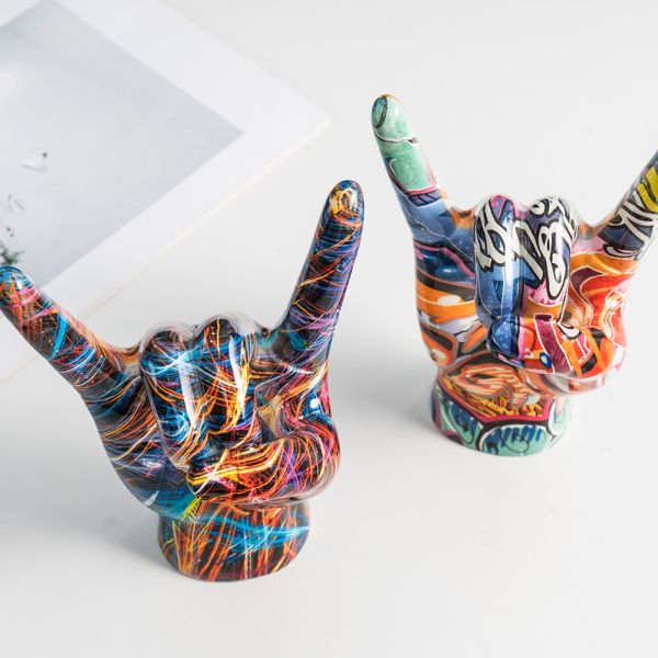 AcreECO Modern Abstract Graffiti Rock Resin Handmade Customizable Color Multi-Functional Indoor Decor Sculpture for Home Bedroom