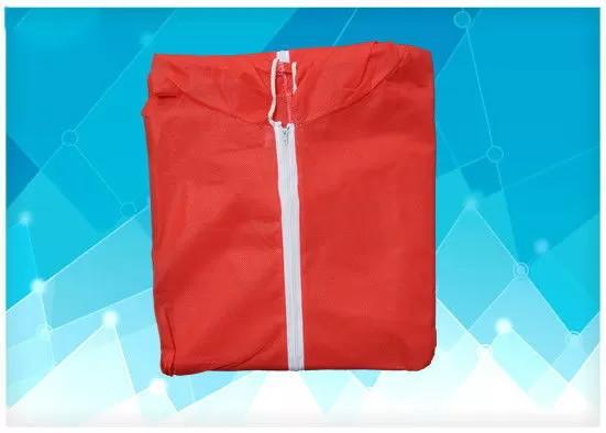 Silicone Free Disposable Protective Coverall Red Color High Structure Strength Non Allergic Disposable Work Coveralls