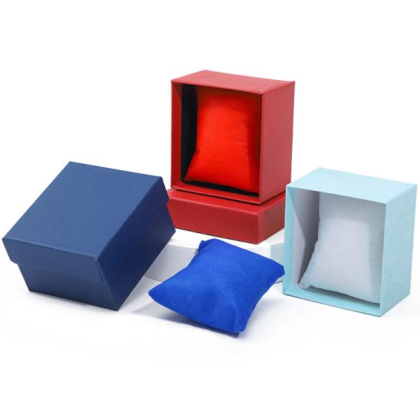 Single Slot Twill Grain Paper Watch Box Packaging with Detachable Pillow