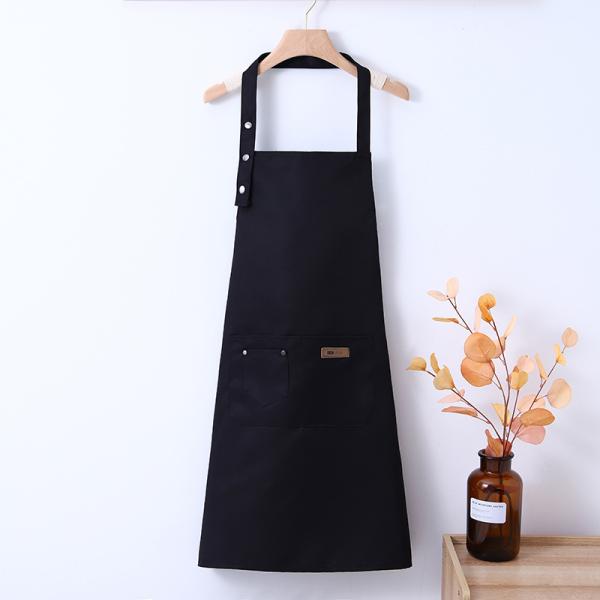 Gender-Neutral Canvas Cotton Apron with Custom LOGO Waterproof Kitchen Bib Work Apron
