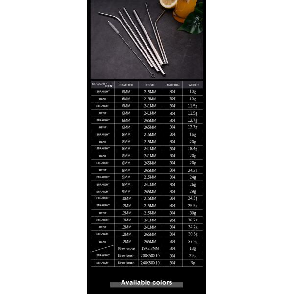 Métal réutilisable d'accessoires de barre buvant des pailles d'acier inoxydable avec le logo adapté aux besoins du client