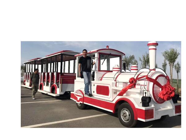 Playground Trackless Kiddie Train 20 People Trolley Bus Intelligent Electronic Control