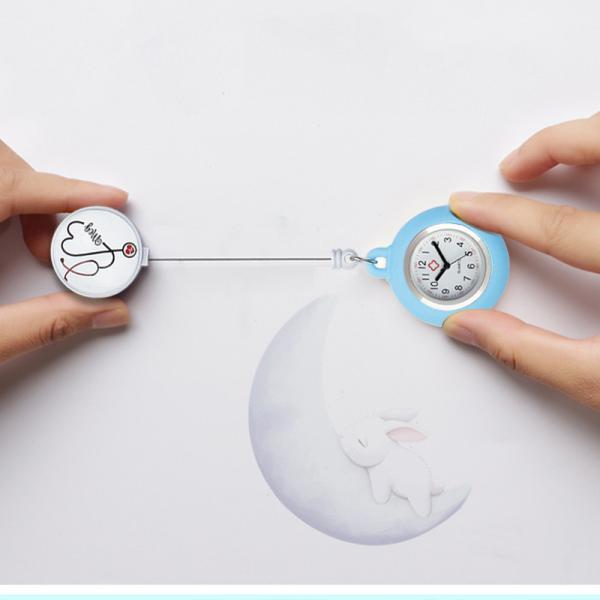 Nurse Pocket Watch Cute High-grade Crystal Silicone Medical Watches Round Stationary FOB Clip-on Doctor Clock Hospital G