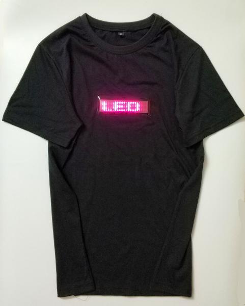 wholesale  New programmable LED message T shirt for DJ club moving sign led advertising display flashing LED T-shirt