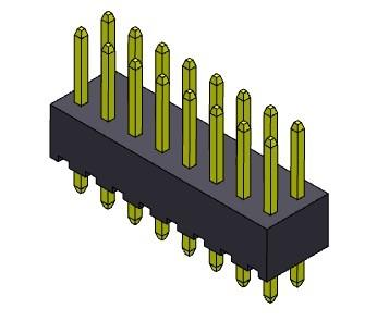 TIPO duplo do MERGULHO da fileira de Pin Header Connector 2.54mm - 2 *2 PIN To 2*40PIN H=4.3MM