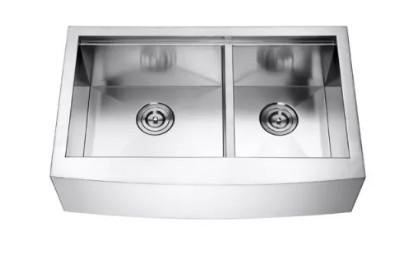 Double Apron Front Farmhouse Stainless Steel Kitchen Sink Undermount Handmade