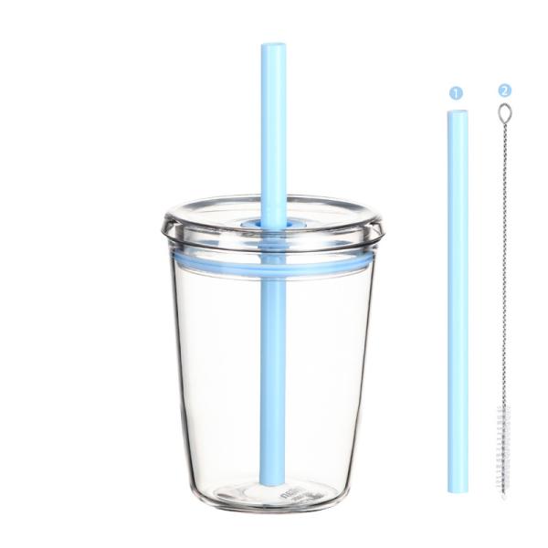 8.5*11.5cm Bpa Free Plastic Straw Cup with Sealed And Leakproof Technology