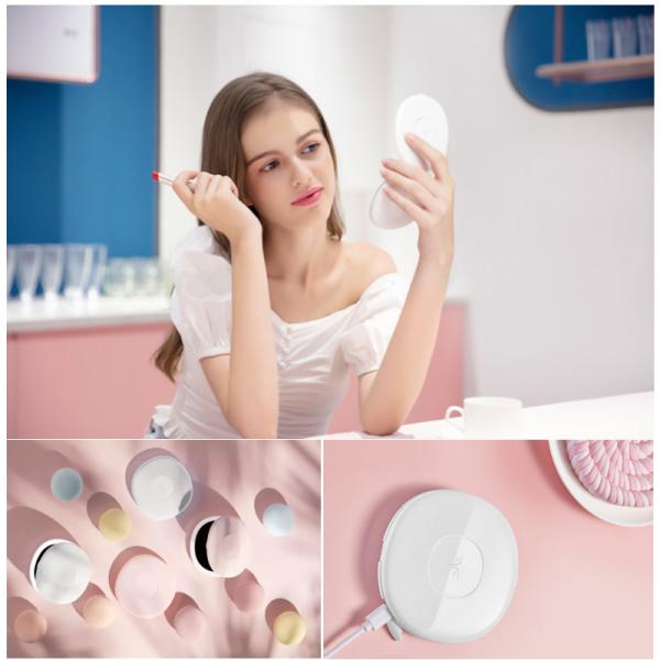 Hand Travel Pocket Beauty Mirrors LED Purse Folding Makeup 3X Magnifying Custom Cosmetic Desktop Mirror