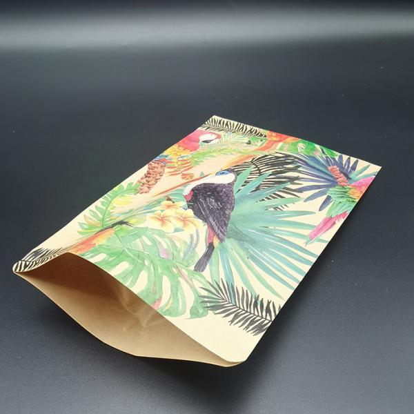 Customization Compostable Coffee Pouches CTP Printing Biodegradable Zip Lock Pouches