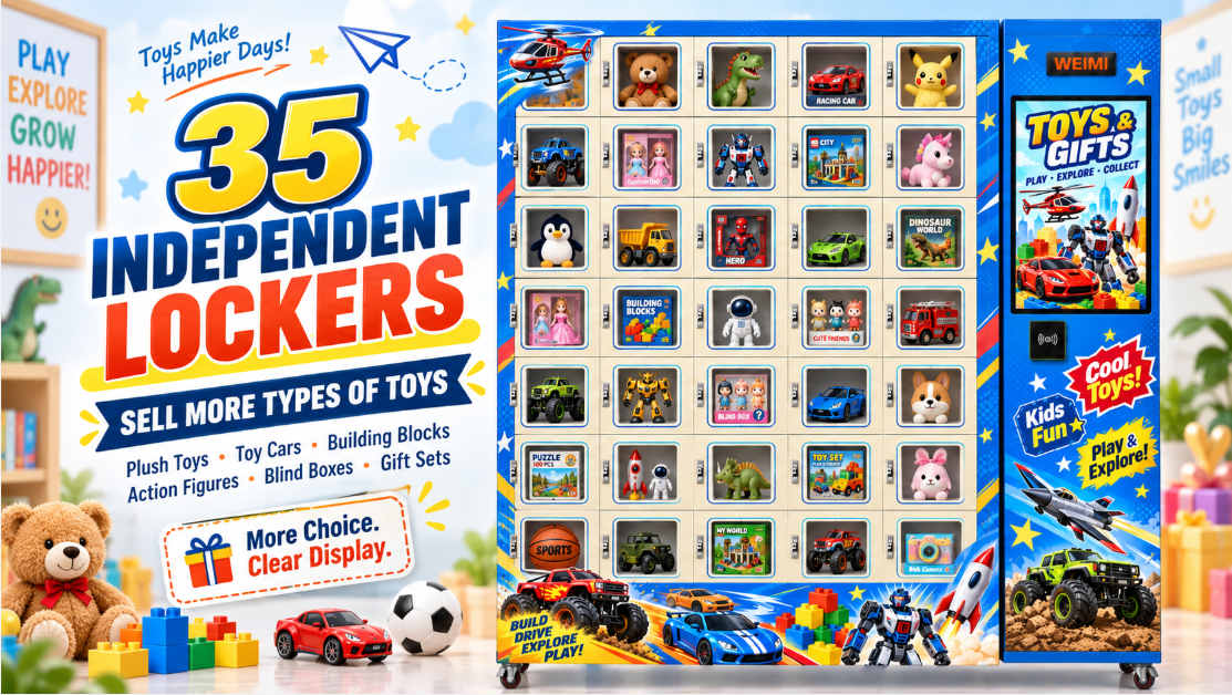 35-Locker Smart Souvenir Vending Machine for Theme Parks, Museums & Tourist Attractions
