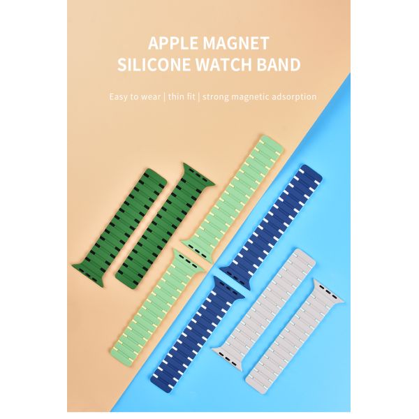 Magnetic Anti-Sweat Silicone Strap · Compatible With Apple Watch Series | Customizable Colors - China Wholesaler SHX