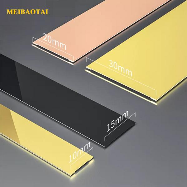0.55MM Thickness Stainless Steel Corner Trim For Tiles Decoration Brushed Flat Strips
