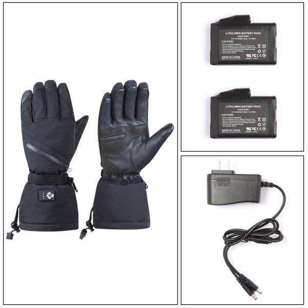 доказательство снега зимы перчаток батареи 7.4V перезаряжаемые нагретое черное