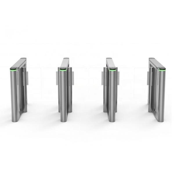 Outdoor Lock Electronic Barrier Gates Stainless Steel , Cylindrical Glass Swing Turnstile