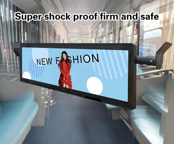 Bus Backpack-style Digital Signage 29 Inch Stretched Bar Android Display with Wireless 4G and WiFi Connectivity