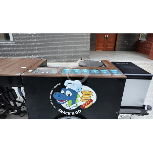 Street Food Carts Crepe Cart and Mobile Three-Wheeled Bicycles for Manufacturing Plant