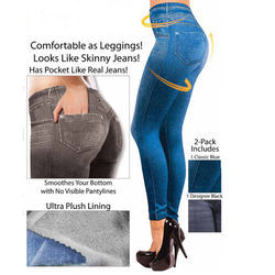                  OEM Large Size Available Seamless Women Denim Jeans Leggings Workout Pencil Pants             