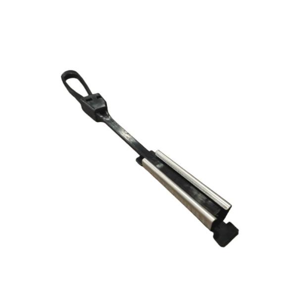 FTTH Nylon and Metal Flat Optical Plastic Fiber Optic Drop Cable Black Fiber Tension Clamp