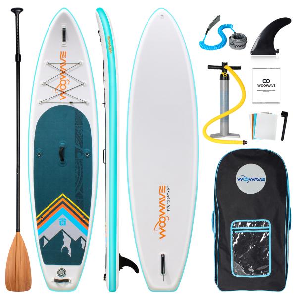Stand Up Surf Race Board 11'6'' Inflatable Paddle Board with Pump and 10kgs Weight